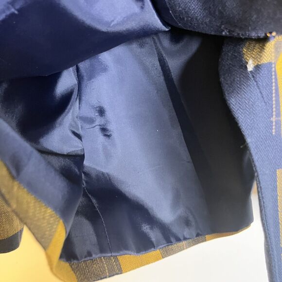 Le Suit Vintage Blue Yellow Oversize Blazer Jacket Pocket Square 23x27 - Picture 4 of 7